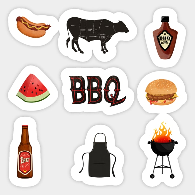 Barbeque / BBQ set Sticker by Deja Vu Platform